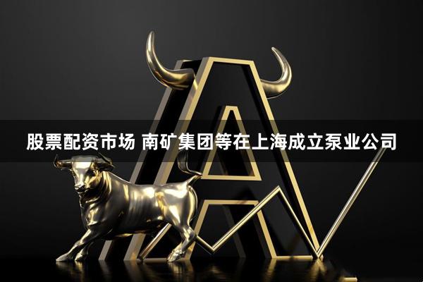 股票配资市场 南矿集团等在上海成立泵业公司