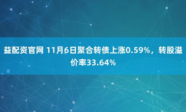 益配资官网 11月6日聚合转债上涨0.59%，转股溢价率33.64%