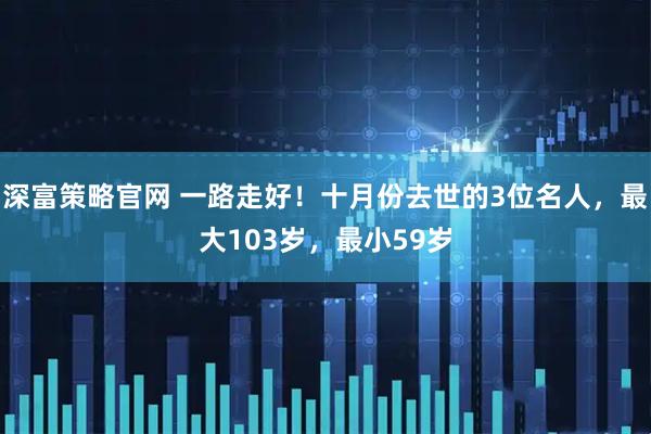 深富策略官网 一路走好!十月份去世的3位名人,最大103岁,最小59岁