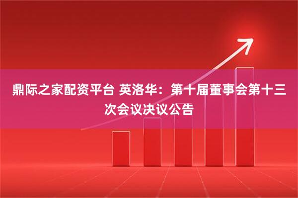 鼎际之家配资平台 英洛华：第十届董事会第十三次会议决议公告